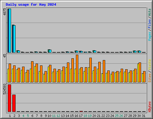 Daily usage for May 2024