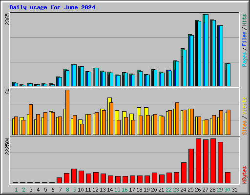 Daily usage for June 2024