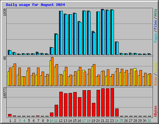 Daily usage for August 2024