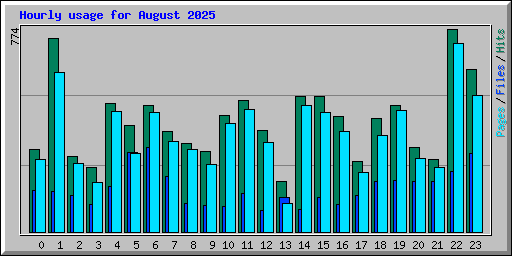 Hourly usage for August 2025