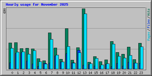 Hourly usage for November 2025