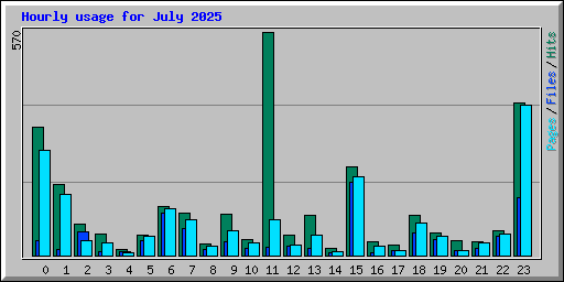 Hourly usage for July 2025