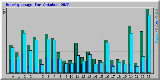 Hourly usage for October 2025